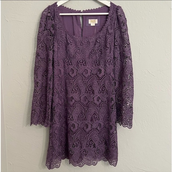 Maeve by Anthropologie Lace Mini Dress Lavender Purple Size 2 NWT - Picture 6 of 10